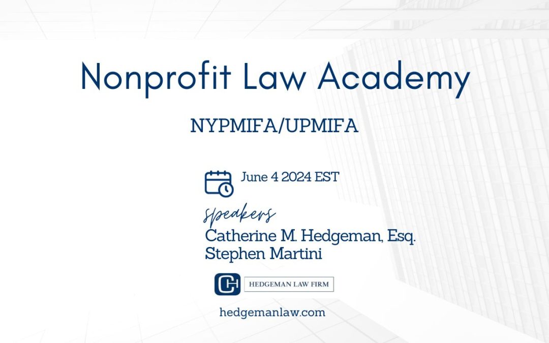 Non Profit Law Academy – NYPMIFA/UPMIFA